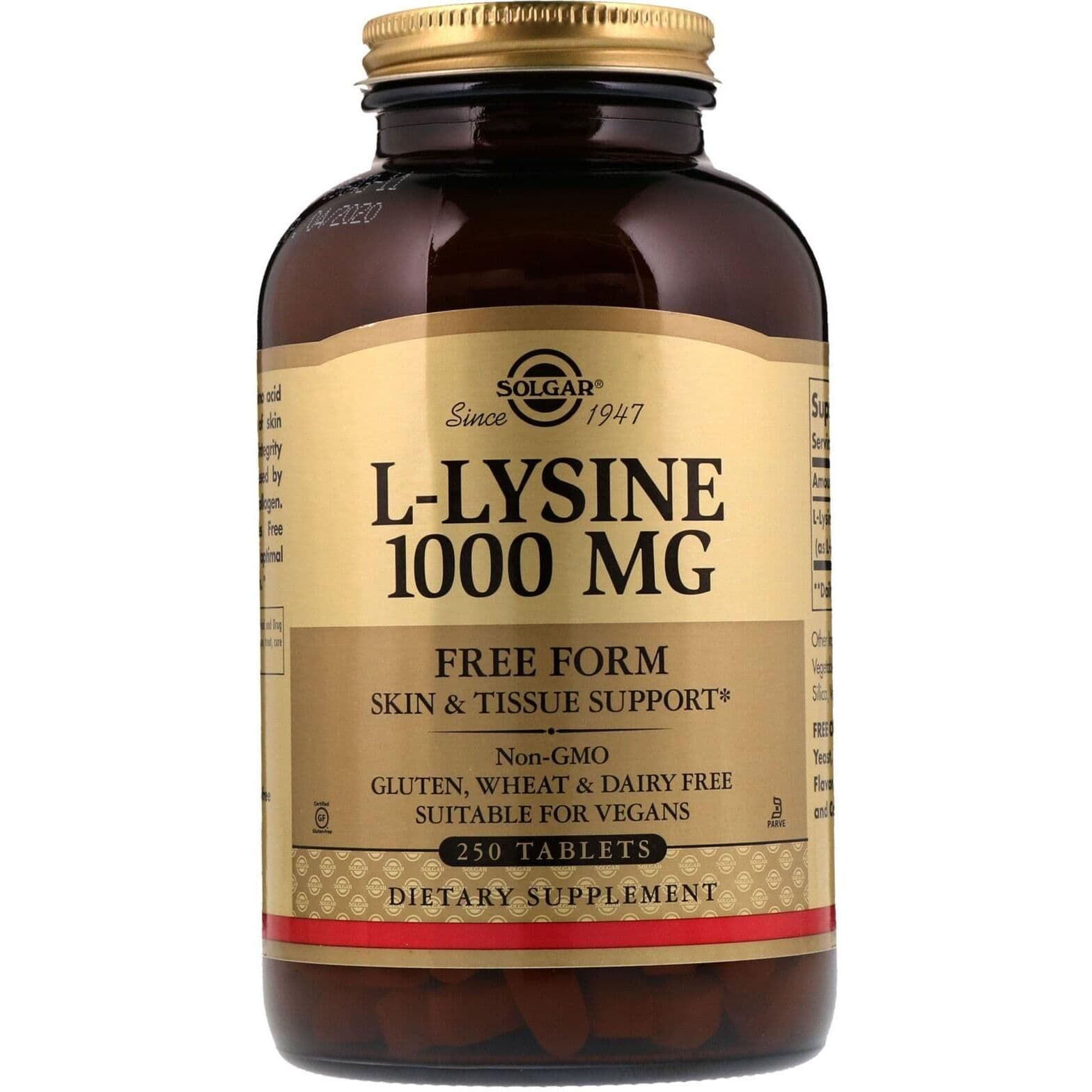 L-Lysine, 1000 mg (250 tabletten) – Solgar