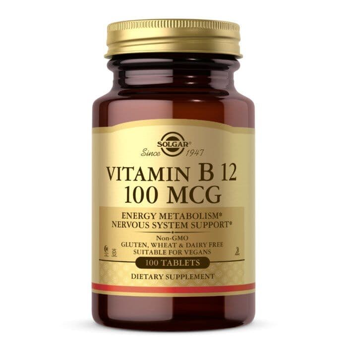 SOLGAR Vitamin B12, 100 mcg (100 tabs)