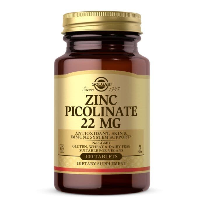 Solgar Zinkpicolinat, 22 mg – 100 tabletter