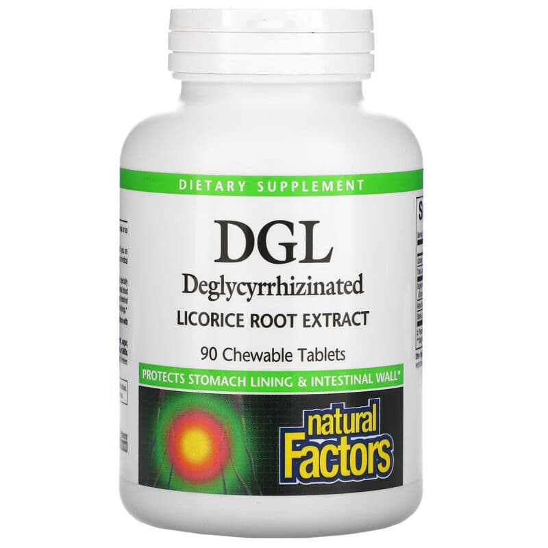 Natural Factors DGL Deglycyrrhizinated Licorice Root 400mg 90 chewable tablets