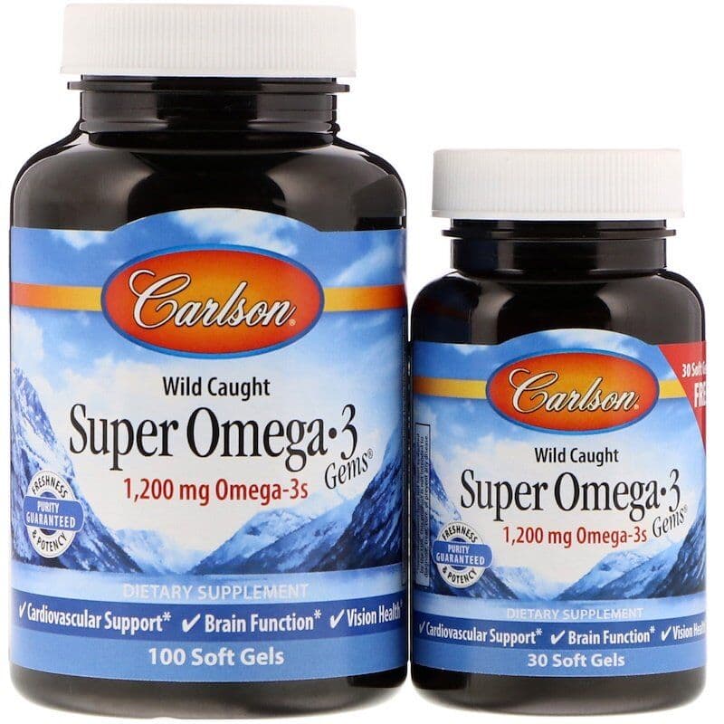 Wild Caught Super Omega-3 Gems, 1200mg – 100 + 30 softgels