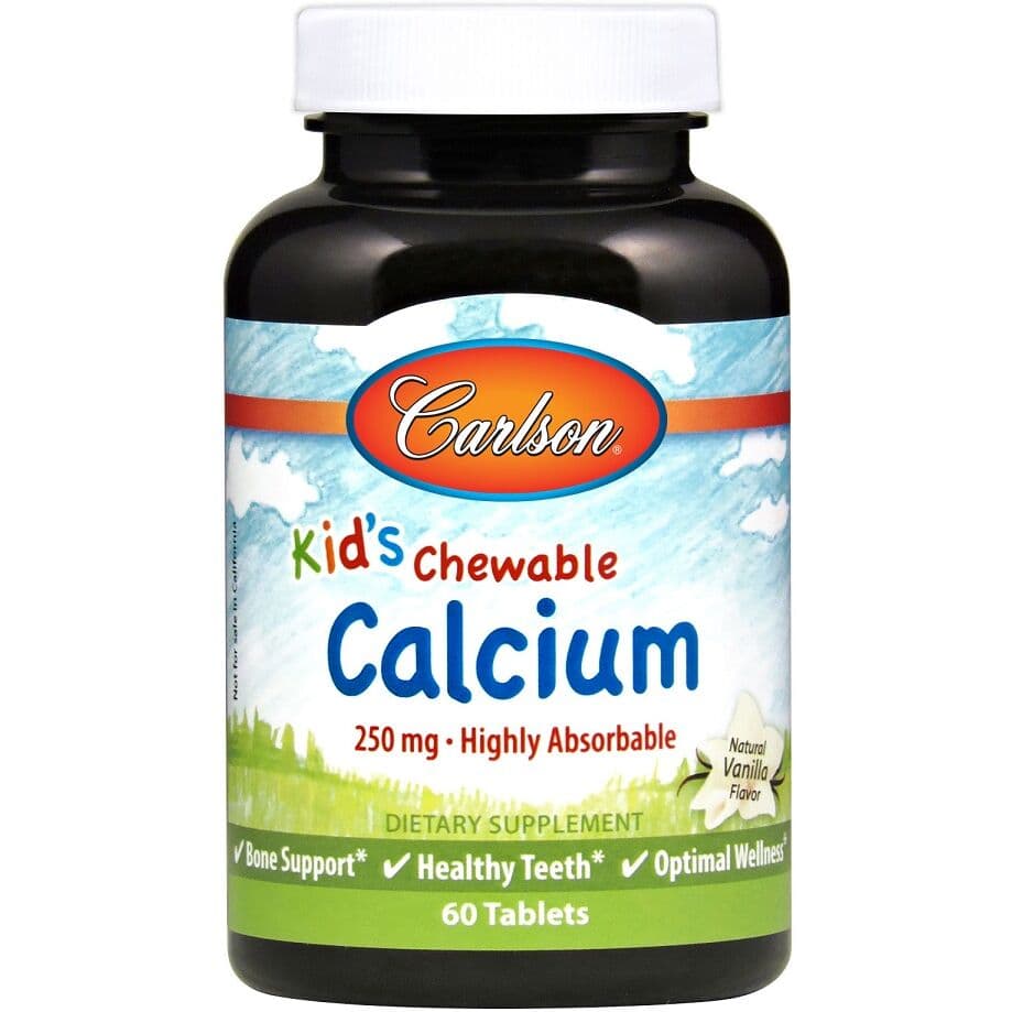 Kid's Chewable Calcium, 250mg Natural Vanilla – 60 tablets