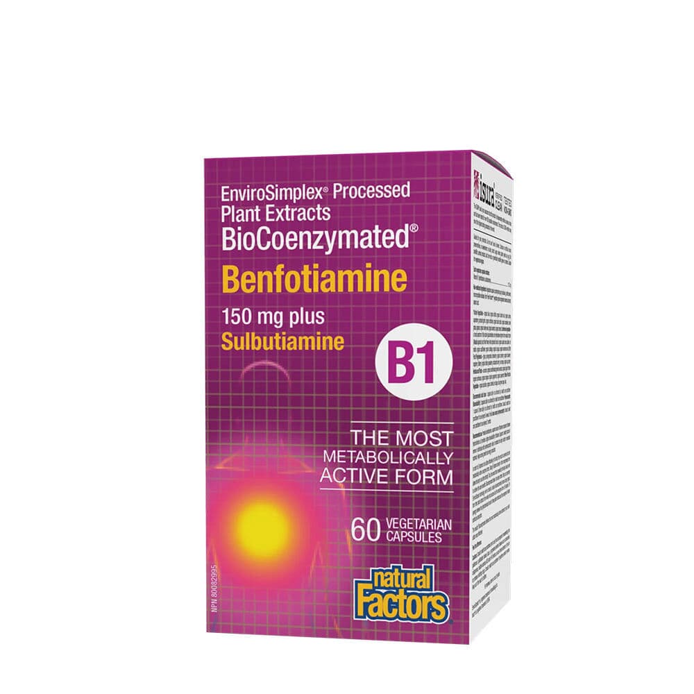 Natural Factors BioCoenzymated Benfotiamine • B1 plus Sulbutiamine (60 kapsler)