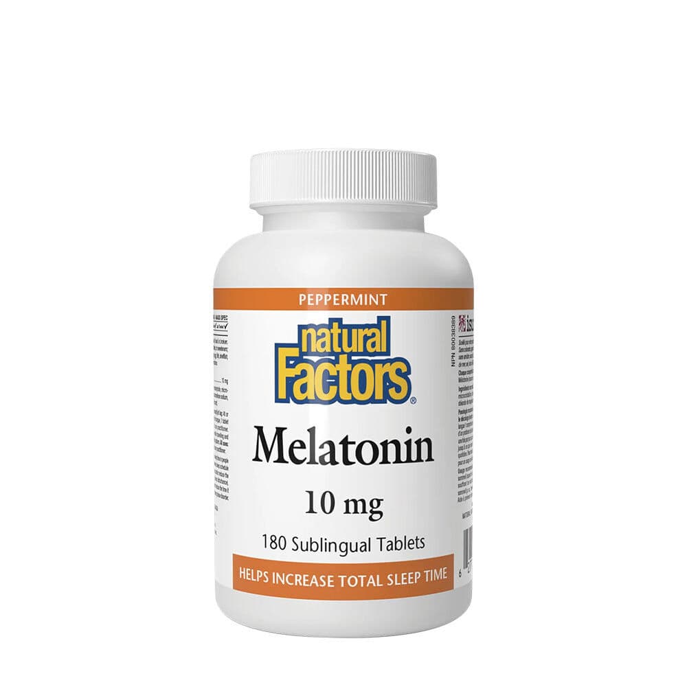 Natural Factors Melatonin 10 mg – 180 tabletter, Peppermint