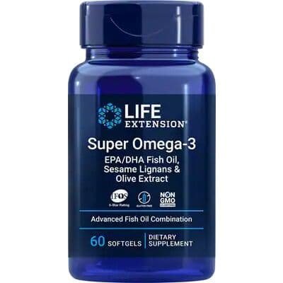 Super Omega-3 EPA/DHA with Sesame Lignans & Olive Extract - 60 softgels