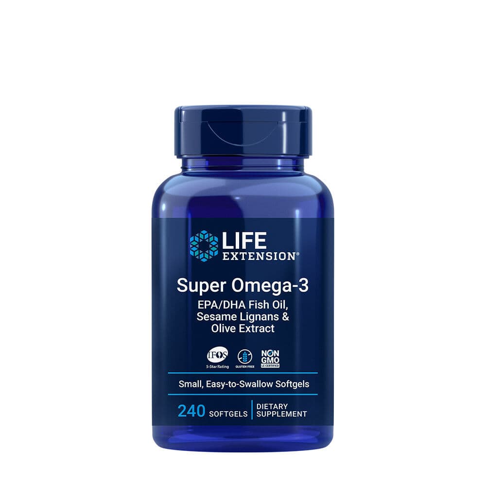 Omega-3 EPA/DHA with Sesame Lignans & Olive Extract - Life Extension - 240 softgels