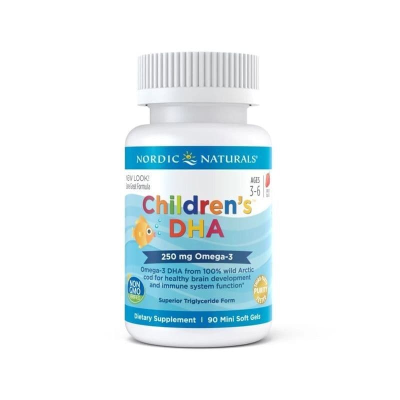 Children's DHA, 250mg Omega-3 Strawberry – 90 mini softgels