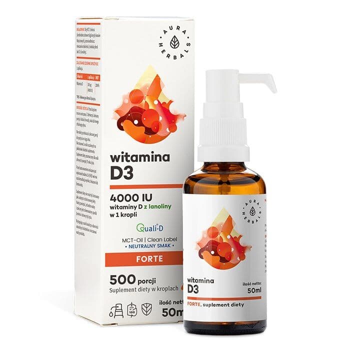 AURA HERBALS Vitamin D3, 4000 IU, MCT (50 ml / 1,69 fl. oz.)