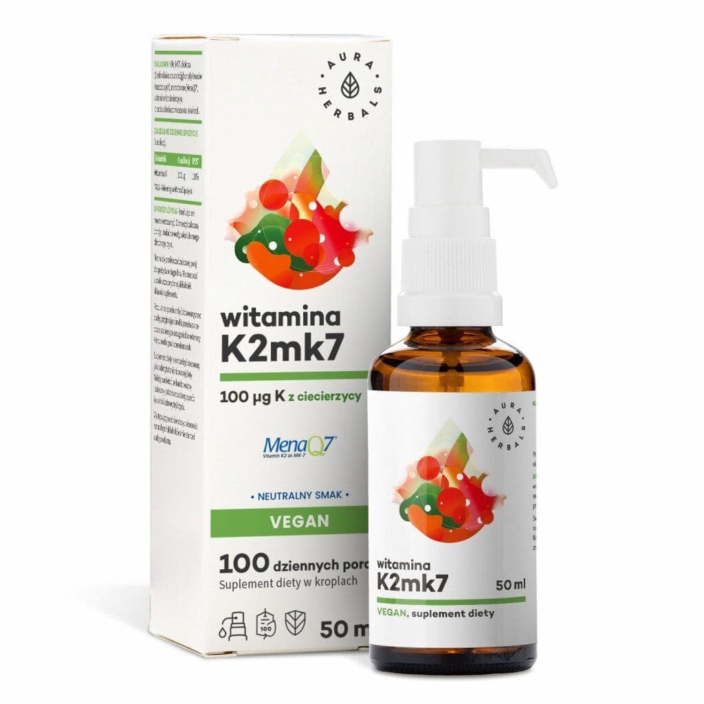 AURA HERBALS Vitamin K2mk7, 100 mcg Vegan (50 ml / 1,69 fl. oz.)