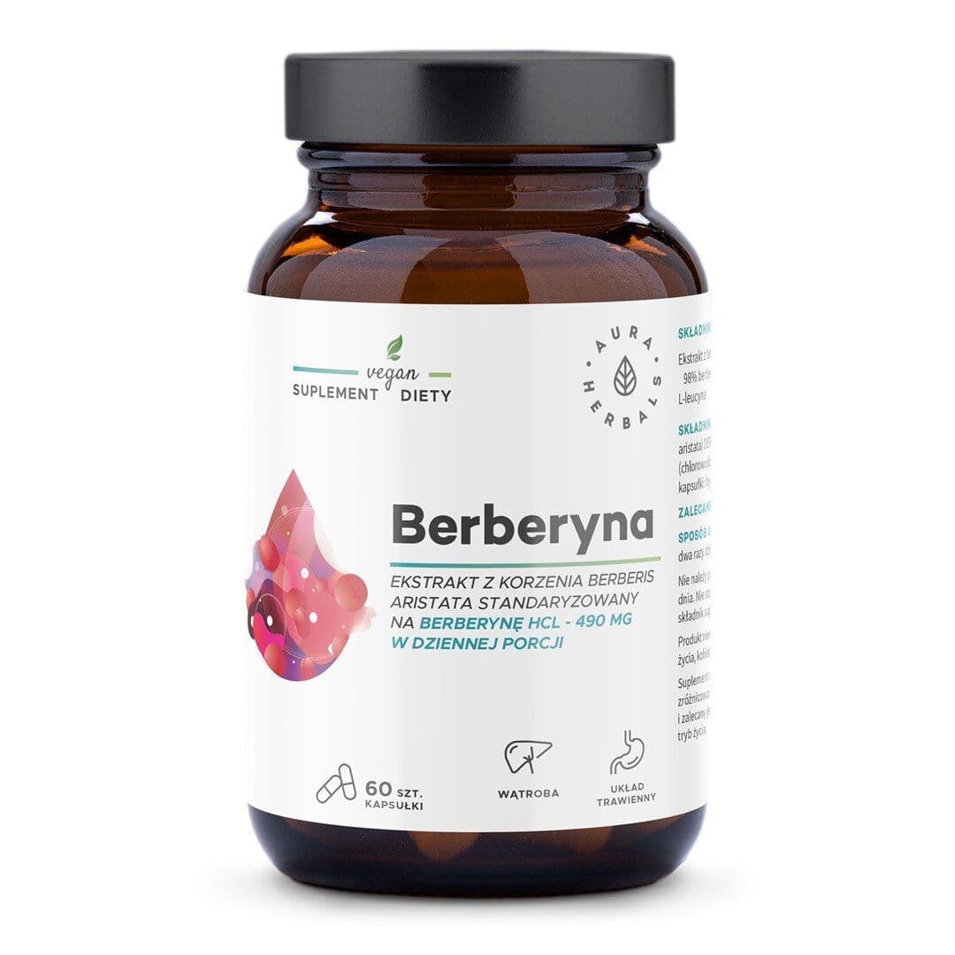 AURA HERBALS Berberine, 500 mg – Berberis aristata (60 caps)