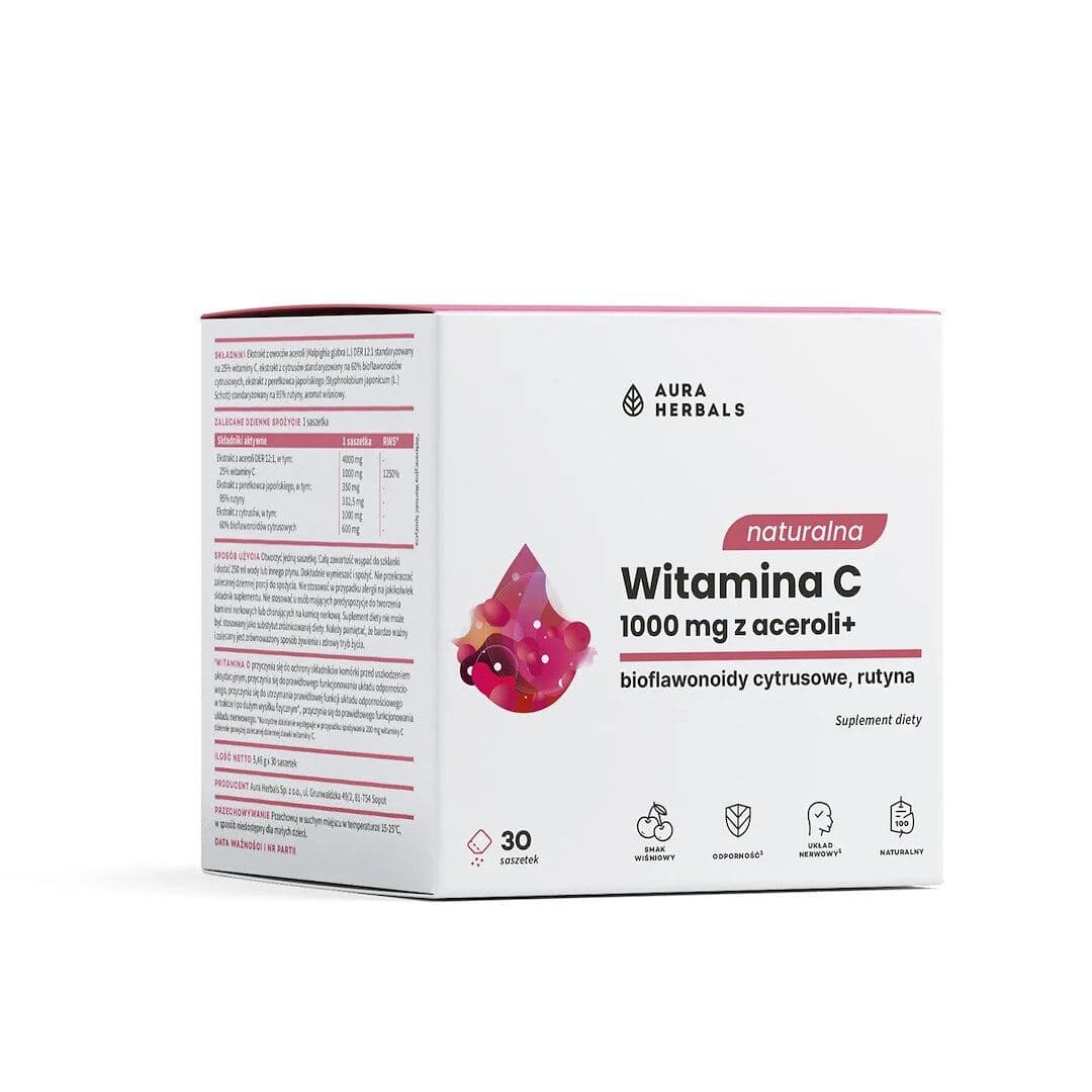 AURA HERBALS Natural Vitamin C 1000 mg from acerola, breve (30 pcs.)