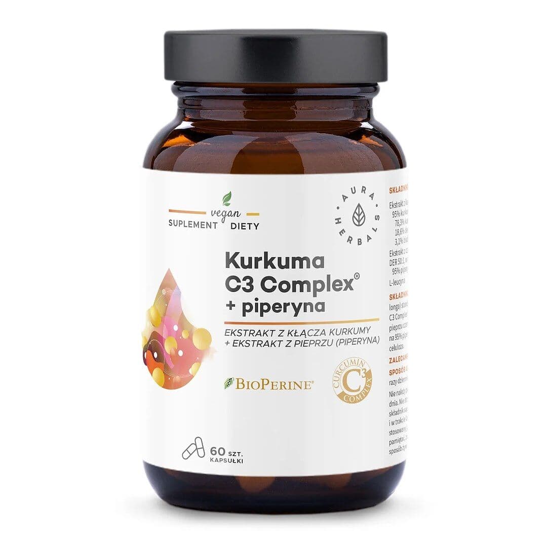 AURA HERBALS Turmeric 500 mg C3 Complex® + piperine (60 Kapseln)