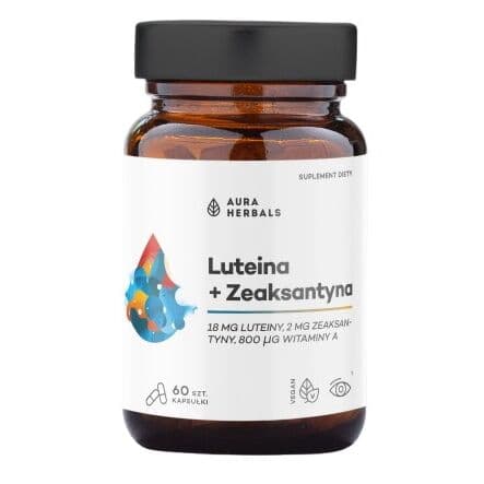 AURA HERBALS Lutein + Zeaxanthin + Vitamin A (60 kapsler)