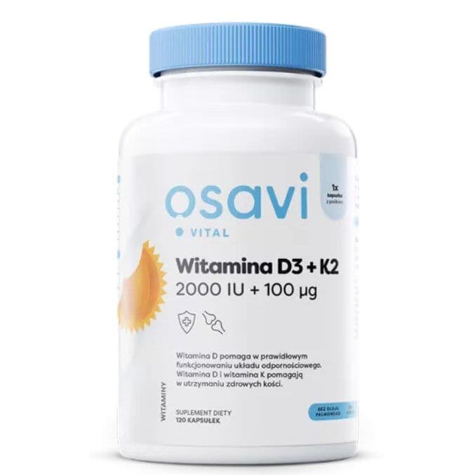 OSAVI Vitamin D3 + K2, 2000 IU + 100 mcg (120 capsules)