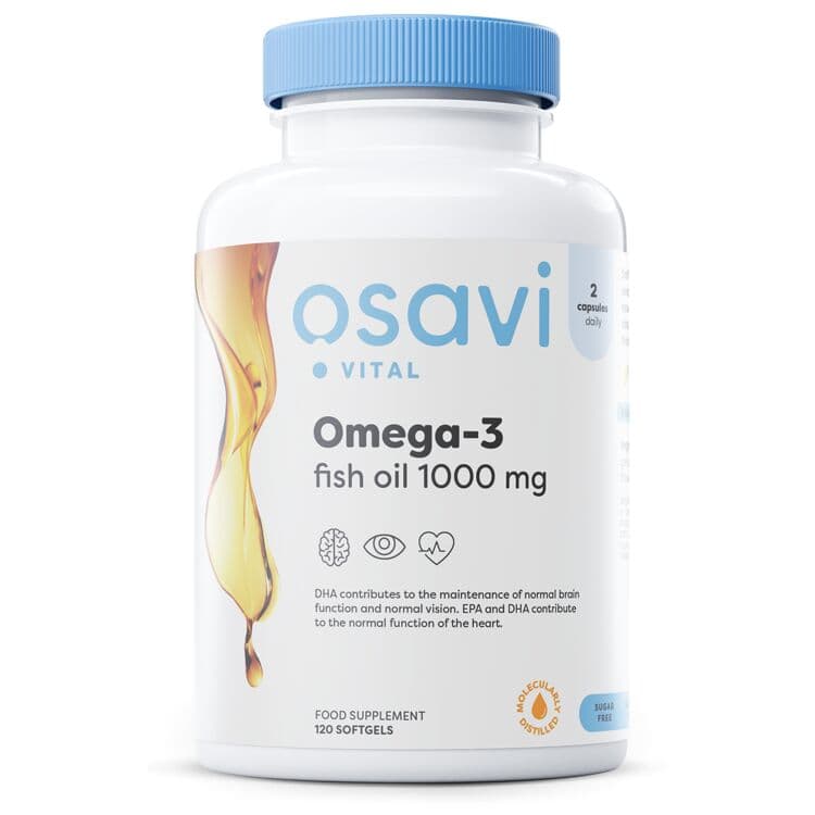 Omega-3 Fish Oil Molecularly Distilled, 1000mg (Lemon) – 120 softgels