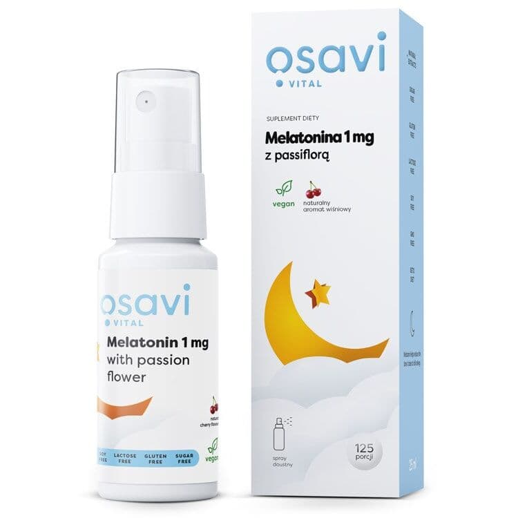 OSAVI Melatonin with passiflora, cherry flavor (25 ml / 0.84 fl. oz.)