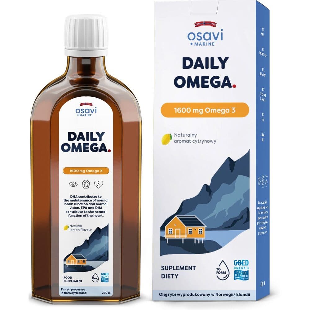 OSAVI Daily Omega 1600 mg, natural lemon flavour (250 ml / 8.5 fl. oz.)