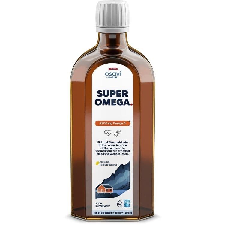 OSAVI Super Omega, 2900 mg, natural lemon flavour (250 ml / 8.5 fl. oz.)