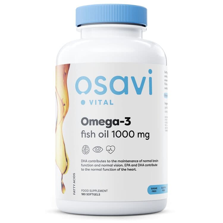 Omega-3 Fish Oil Molecularly Distilled, 1000mg – 180 softgels