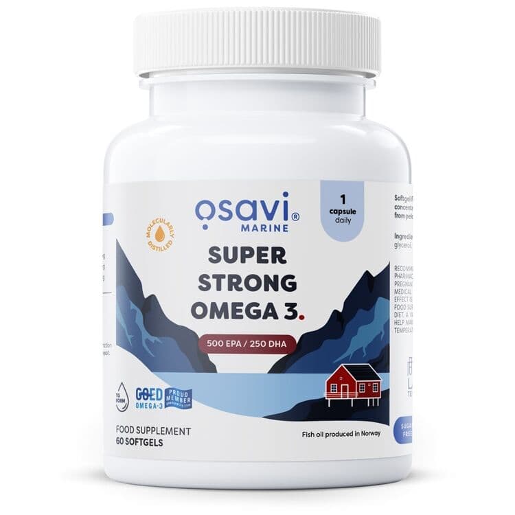 Super Strong Omega 3, 500 EPA / 250 DHA – 60 softgels