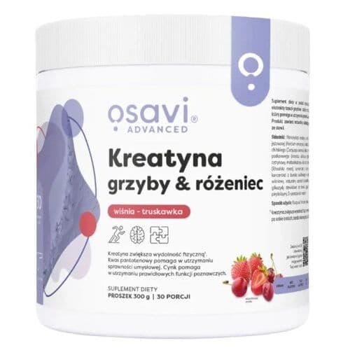 OSAVI Creatine, mushrooms & rhodiola, cherry and strawberry flavour (300 g)