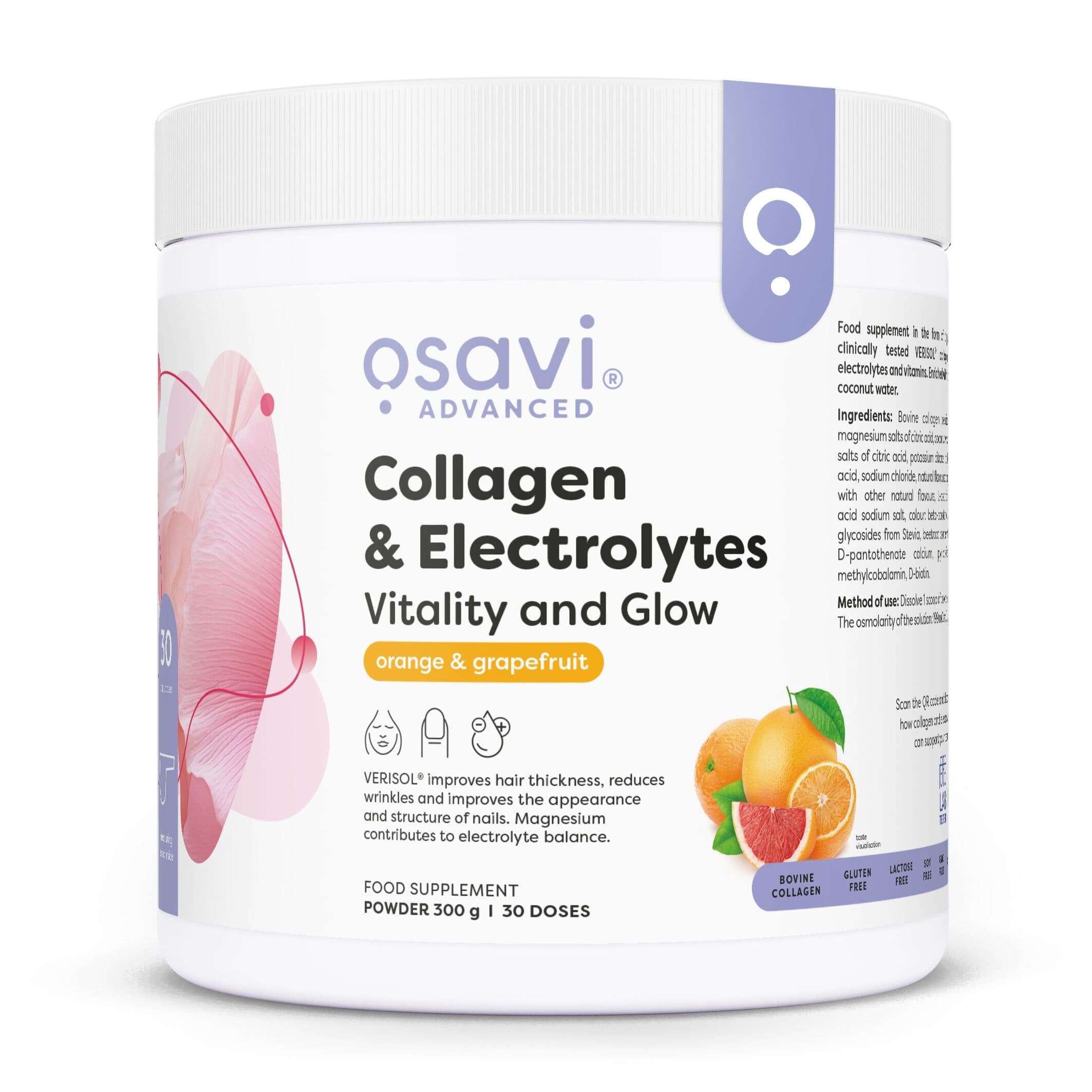Collagen Electrolytes Vitality and Glow, Orange & Grapefruit – 300g