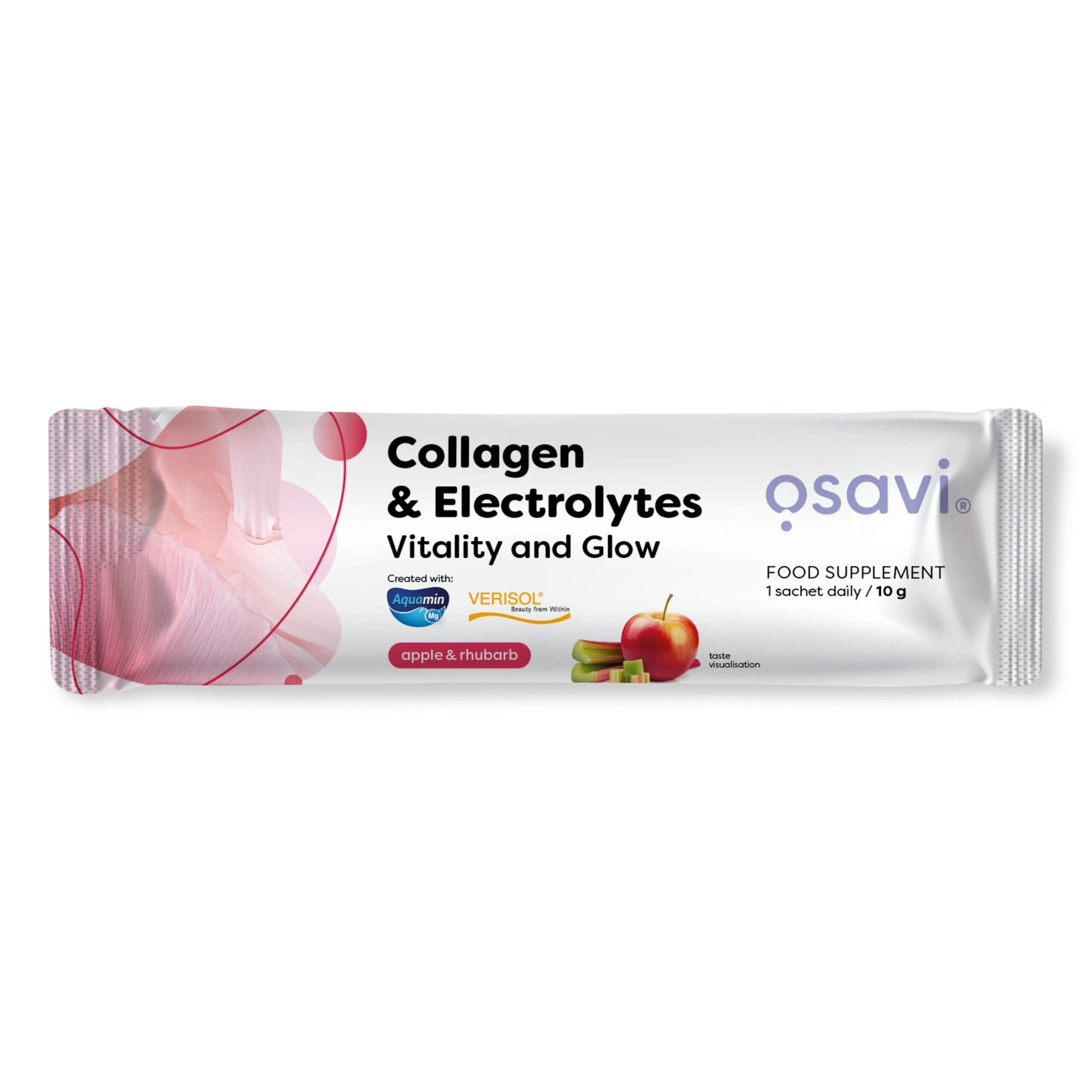 Collagen Electrolytes Vitality and Glow, Apple & Rhubarb – 10g (1 serving)
