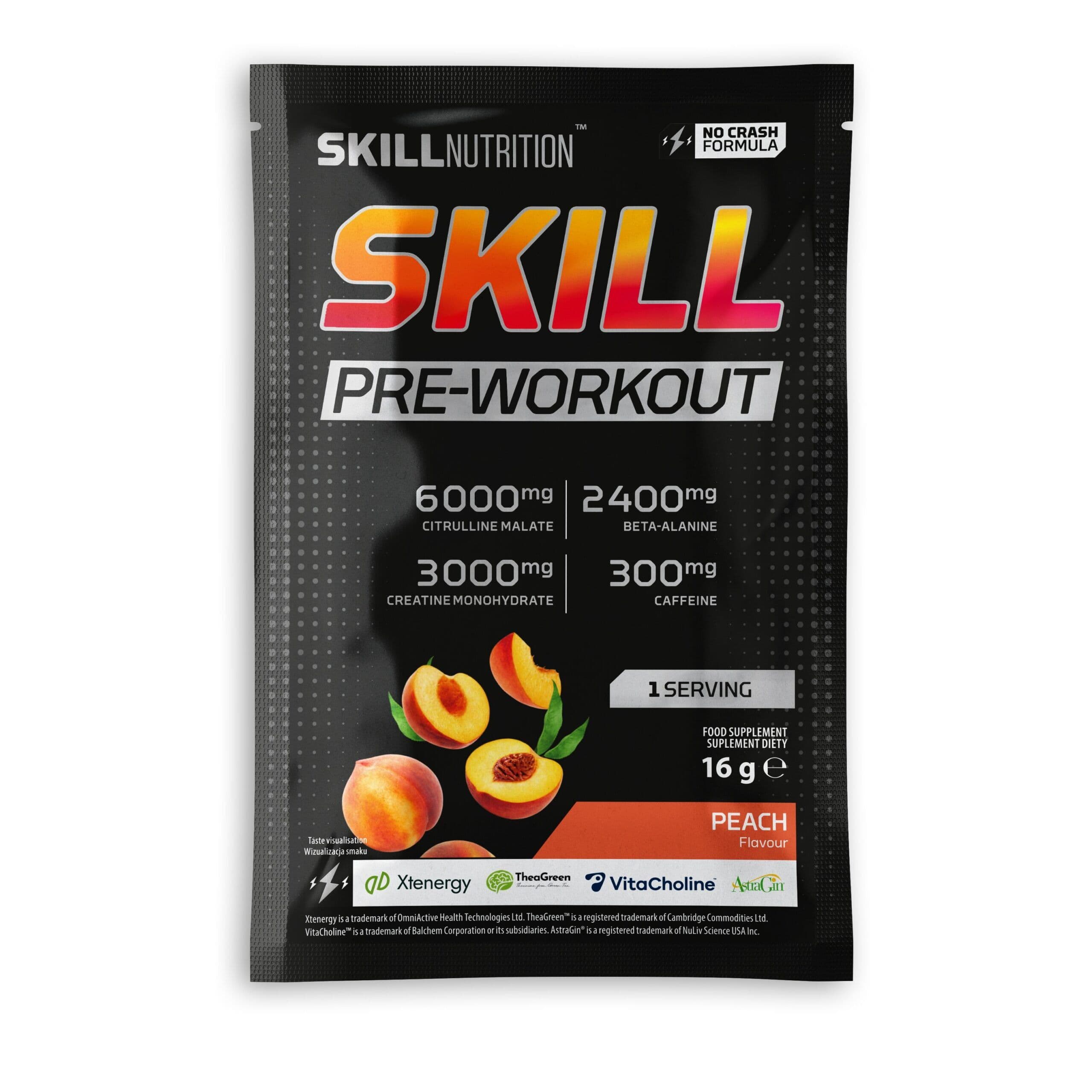 Skill Pre-Workout, Peach - 16g (1 serving)