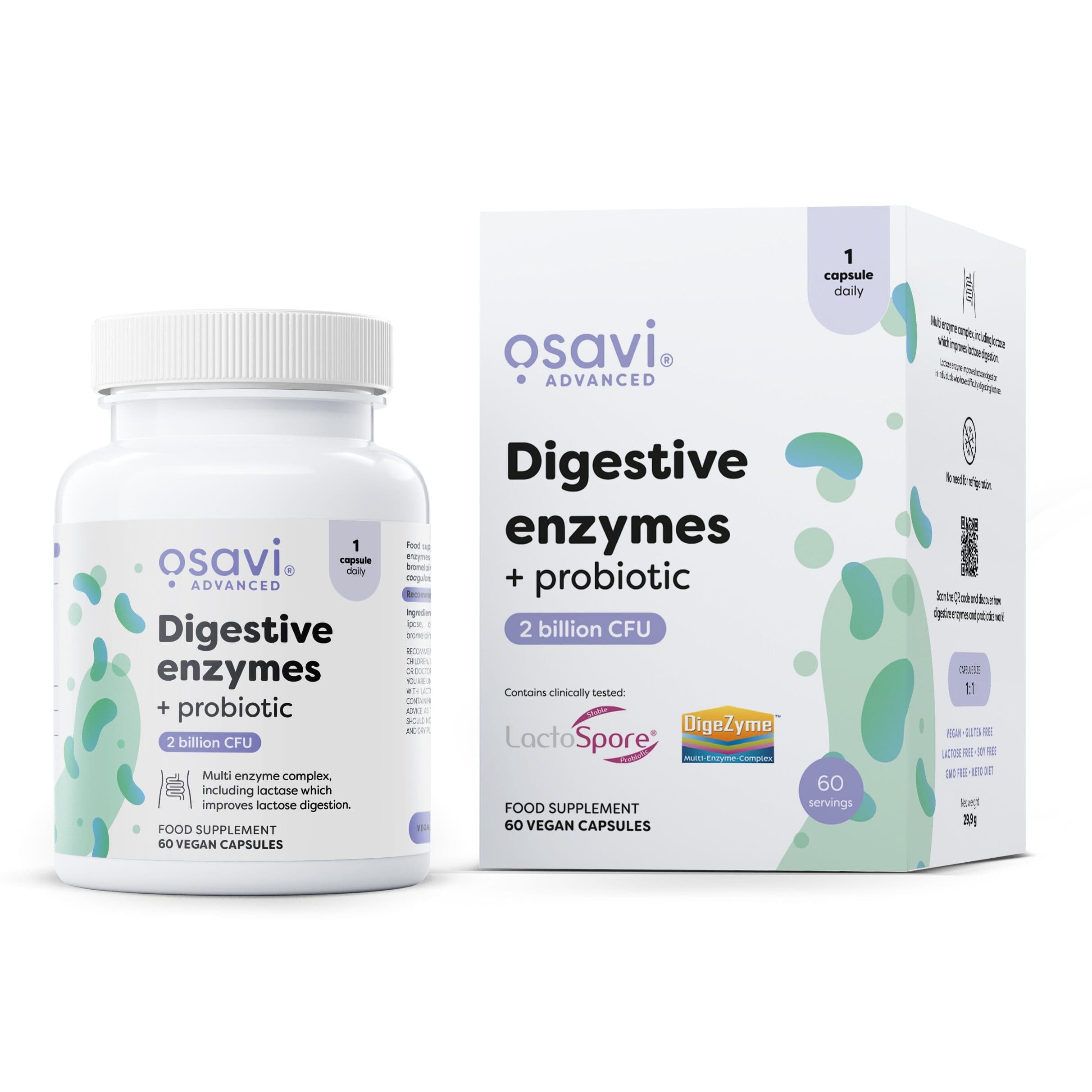 Digestive enzymes + probiotic – 60 vegan caps