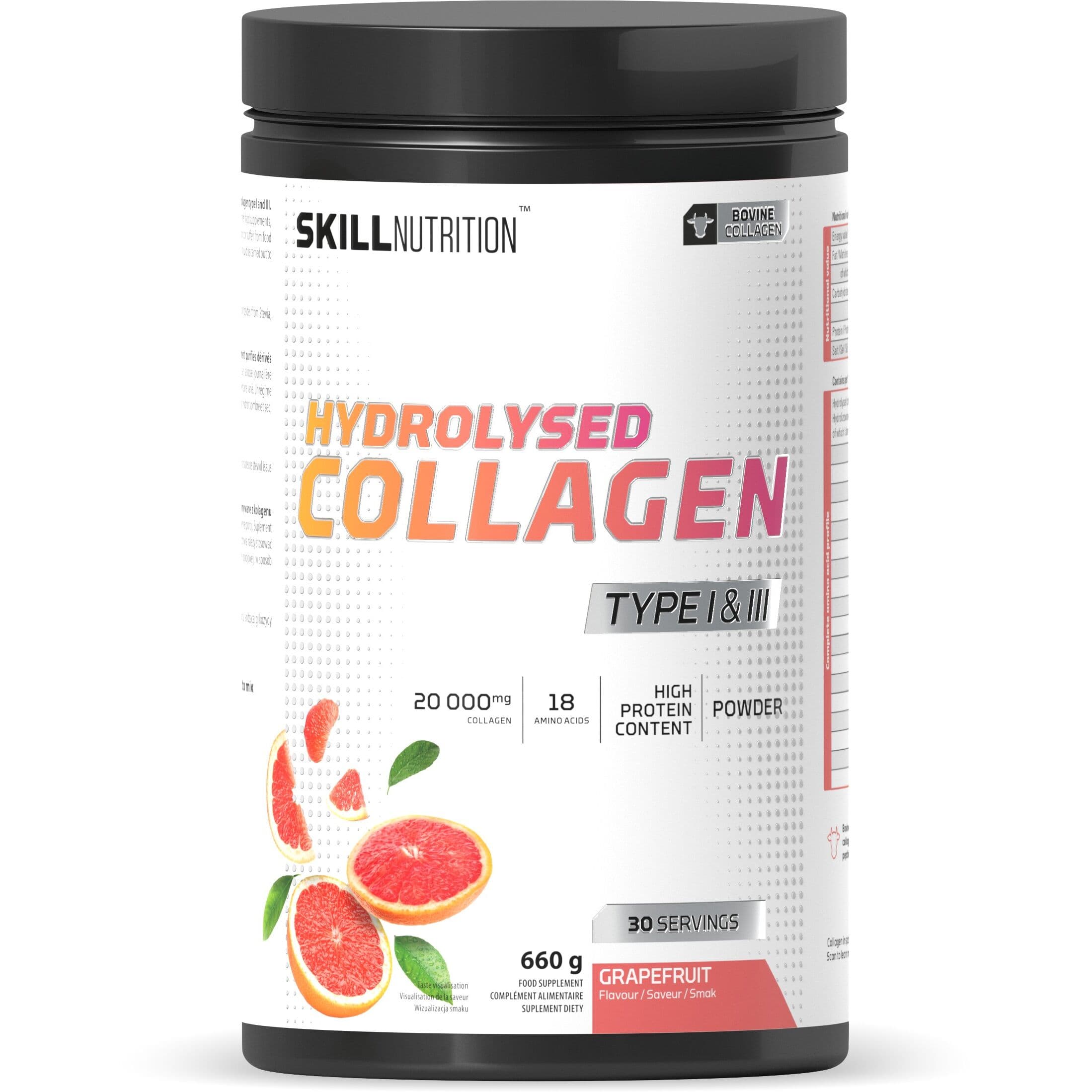 Hydrolysed Collagen Type I & III, Grapefruit – 660g