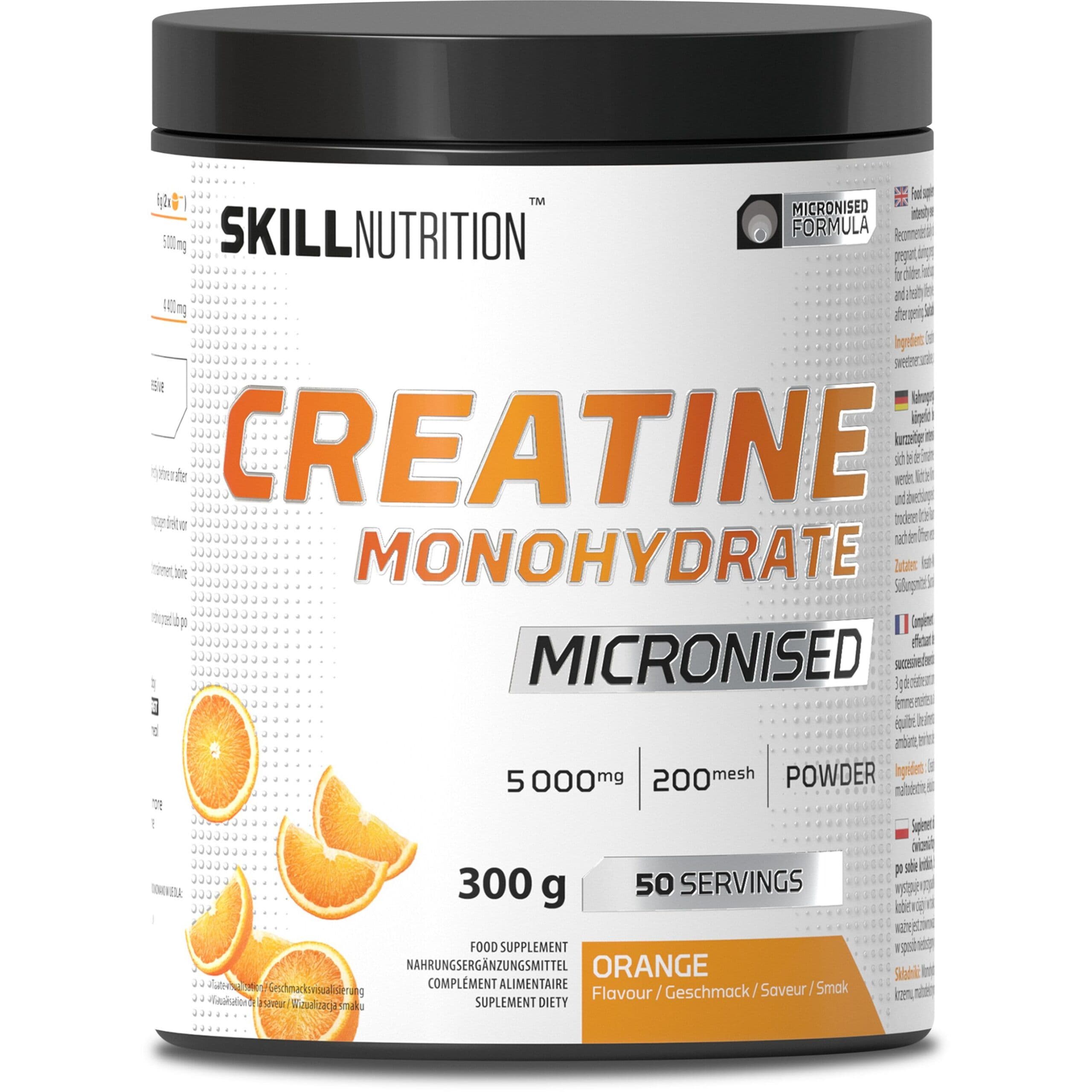 Micronised Creatine Monohydrate Flavoured, Orange – 300g
