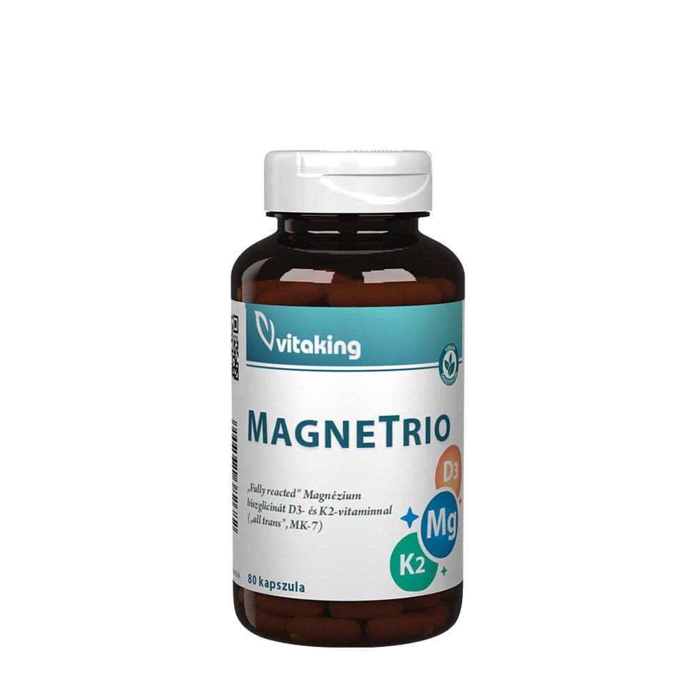 Vitaking MagneTrio D3+K2+ Magnesium bisglycinate (80 Capsules)