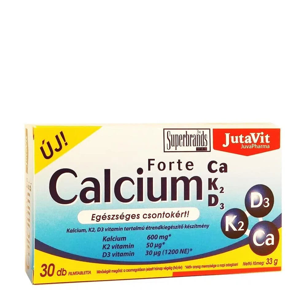 JutaVit Calcium Forte + Ca/K2/D3 – 30 Tablets