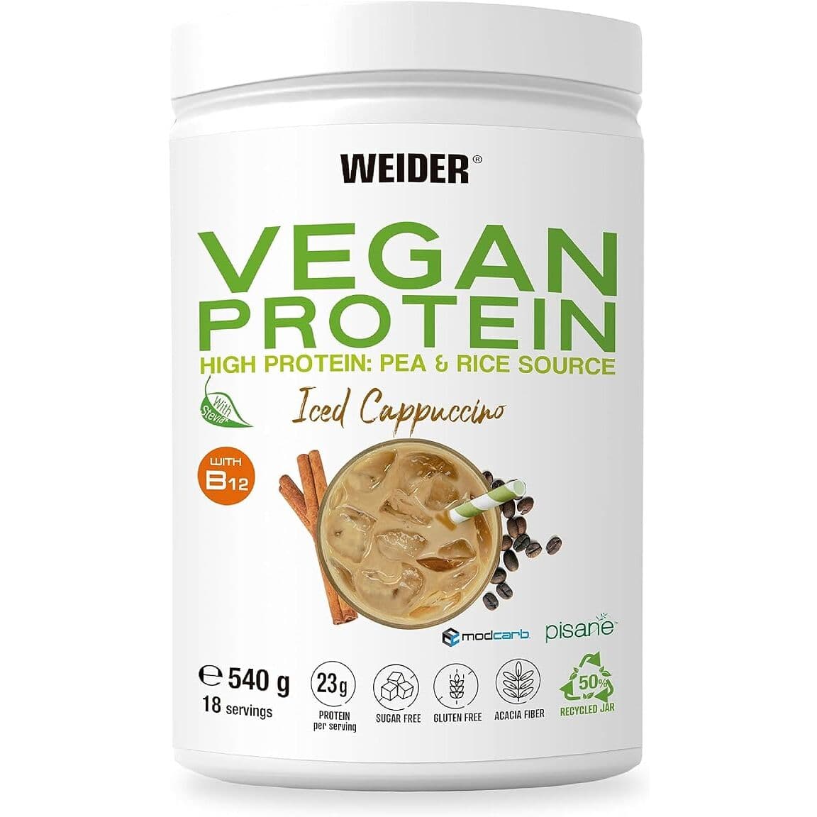 Weider Vegan Protein, Iced Cappuccino – 540g