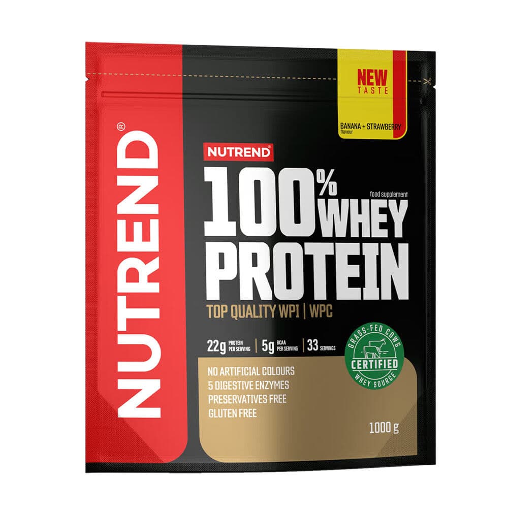 100% Whey Protein, Banana + Strawberry - 1000g