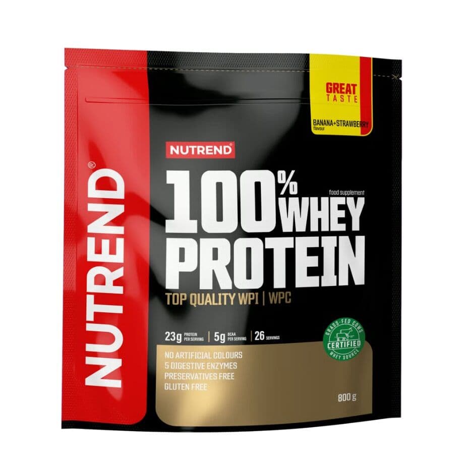 Nutrend – 100% Whey Protein, Banana + Strawberry – 800g