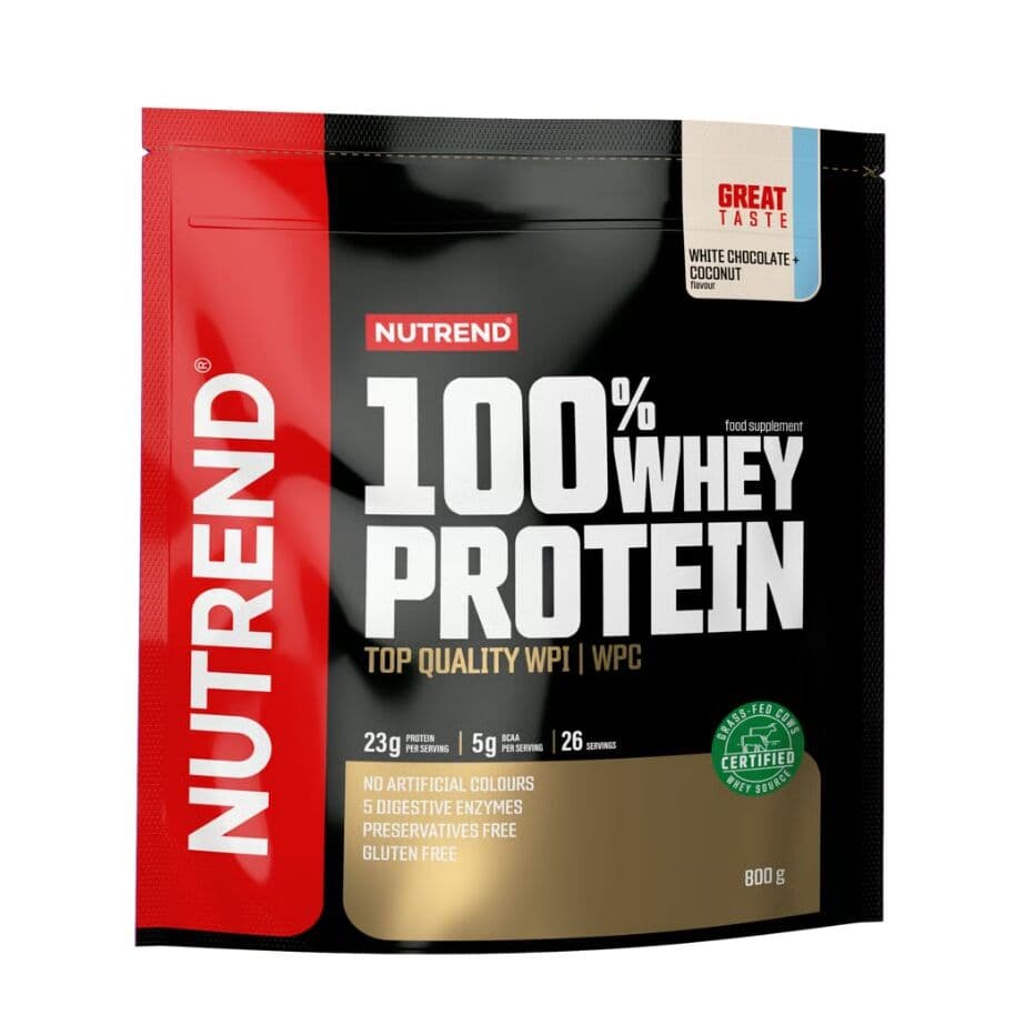 Nutrend – 100% Whey Protein, White Chocolate + Coconut – 800g