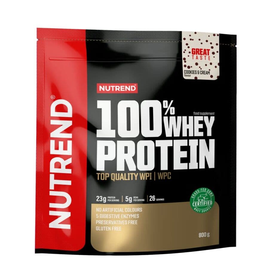 Nutrend – 100% Whey Protein, Cookies & Cream – 800g