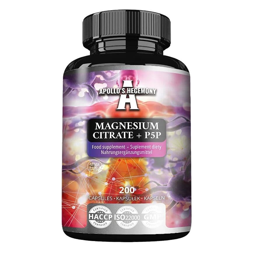 Magnesium Citrate + P5P – 200 kapsler