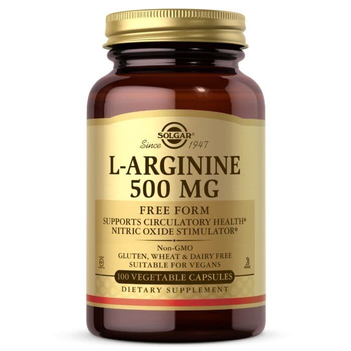 SOLGAR L-Arginine Free Form, 500 mg (100 caps)