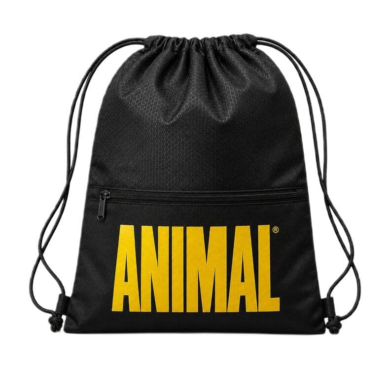 Animal - Animal Drawstring Backpack - Black with Yellow