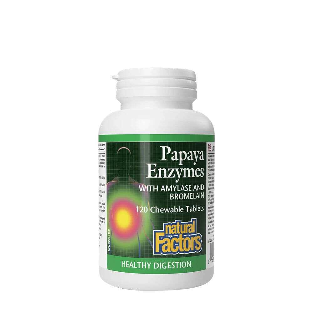 Natural Factors Papaya Enzymes with Amylase and Bromelain (120 Chewables)