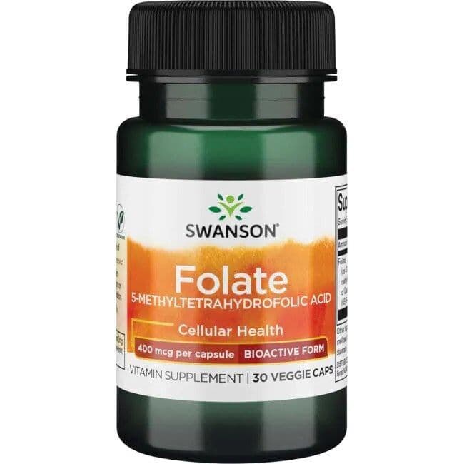 Folate (5-Methyltetrahydrofolic Acid), 400mcg – 30 vcaps
