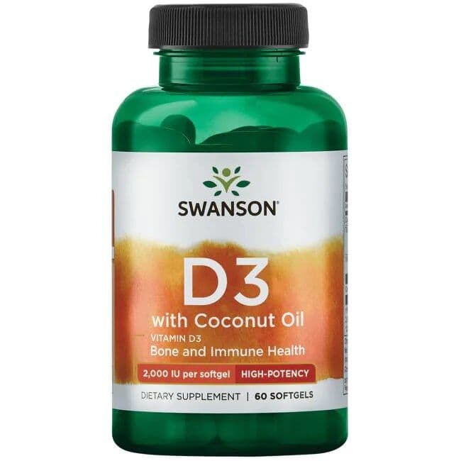 Vitamin D-3 with Coconut Oil, 2000 IU – 60 softgels