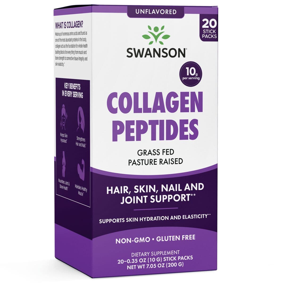 SWANSON Collagen Peptides – Peptydy kolagenowe (20 saszetek)