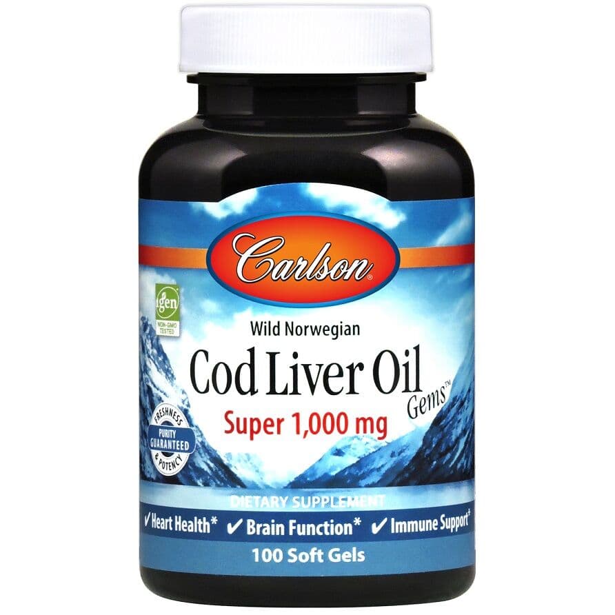 Wild Norwegian Cod Liver Oil Gems, 1000mg - 100 bløde kapsler