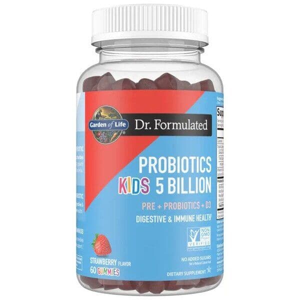Dr. Formulated Probiotics Kids 5 Billion Gummies, Strawberry – 60 gummies