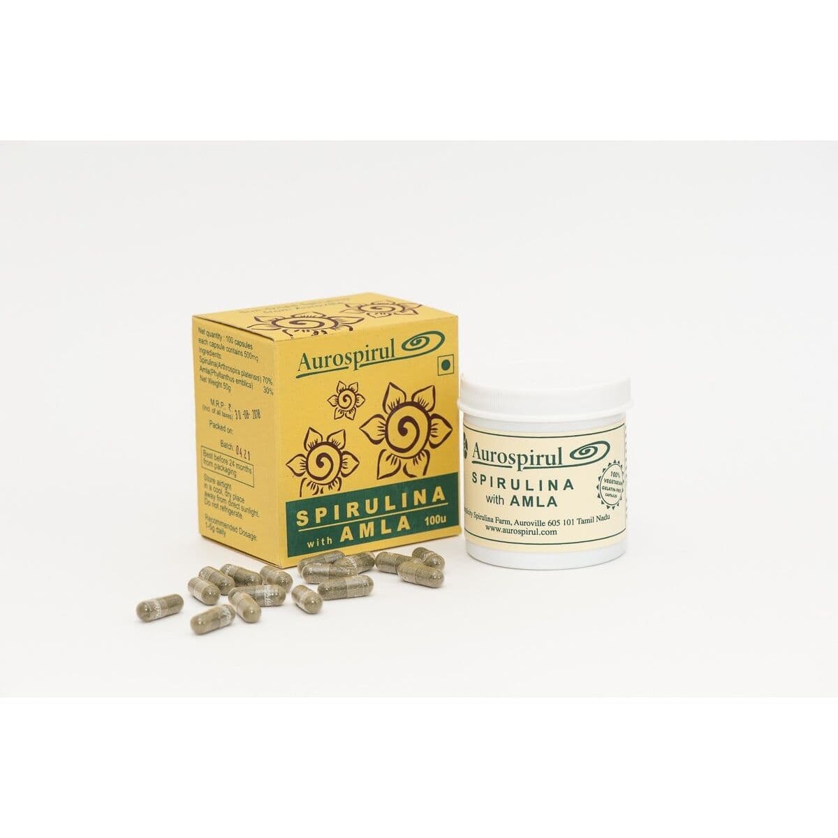 AUROSPIRUL Spirulina with Amla (100 caps)