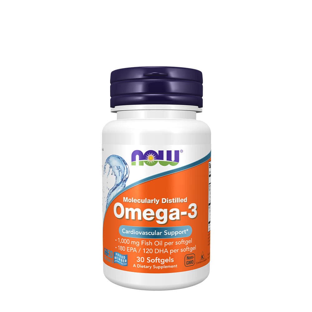 Omega-3 Fish Oil, Molecularly Distilled – 30 softgels