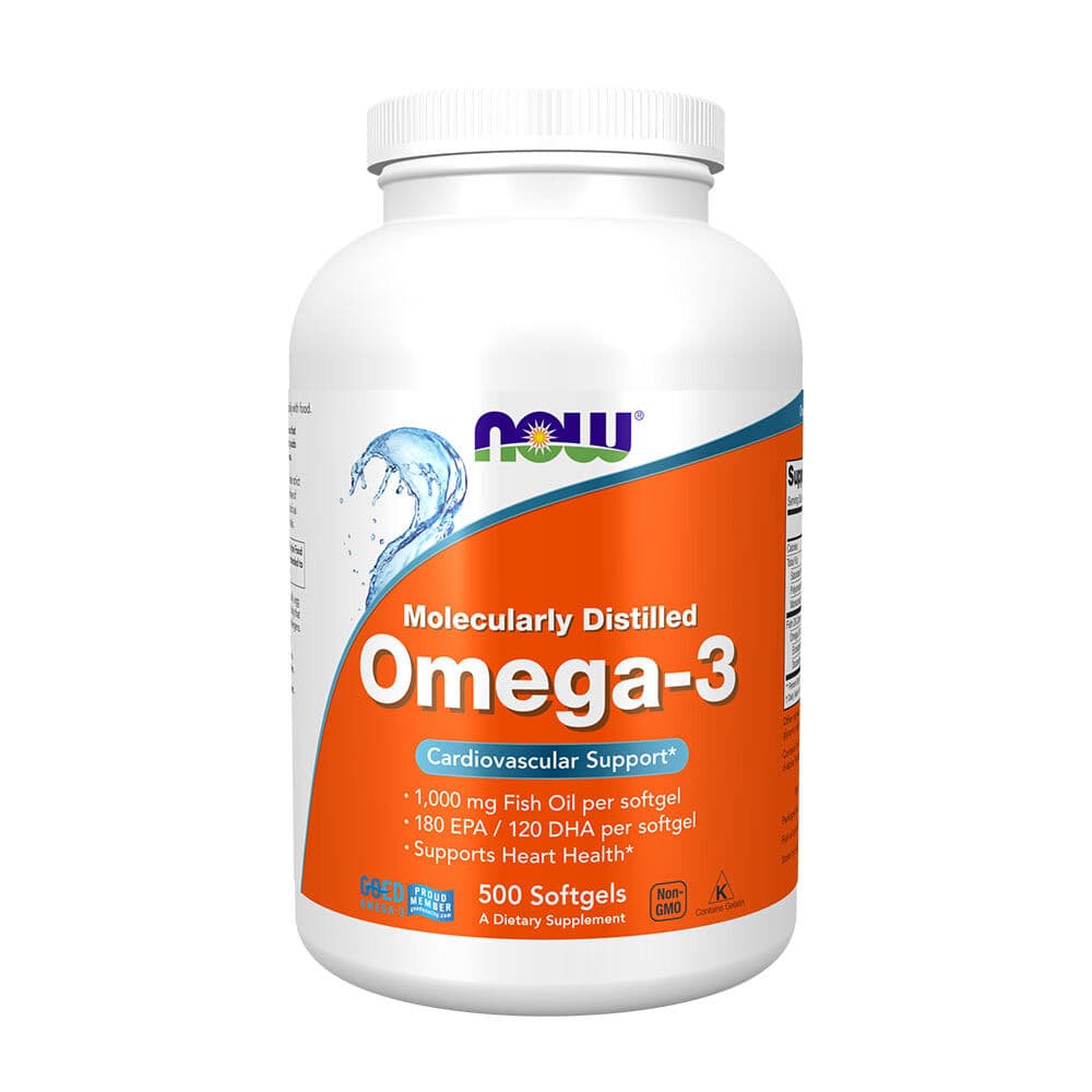 Omega-3 Fish Oil, Molecularly Distilled – 500 softgels